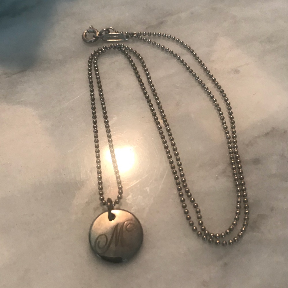 Tiffany & Co Sterling Silver Initial M Necklace